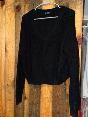 wild fable Black V‑Neck Knit Sweater